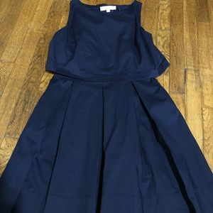 Navy blue pee a book back detail dress